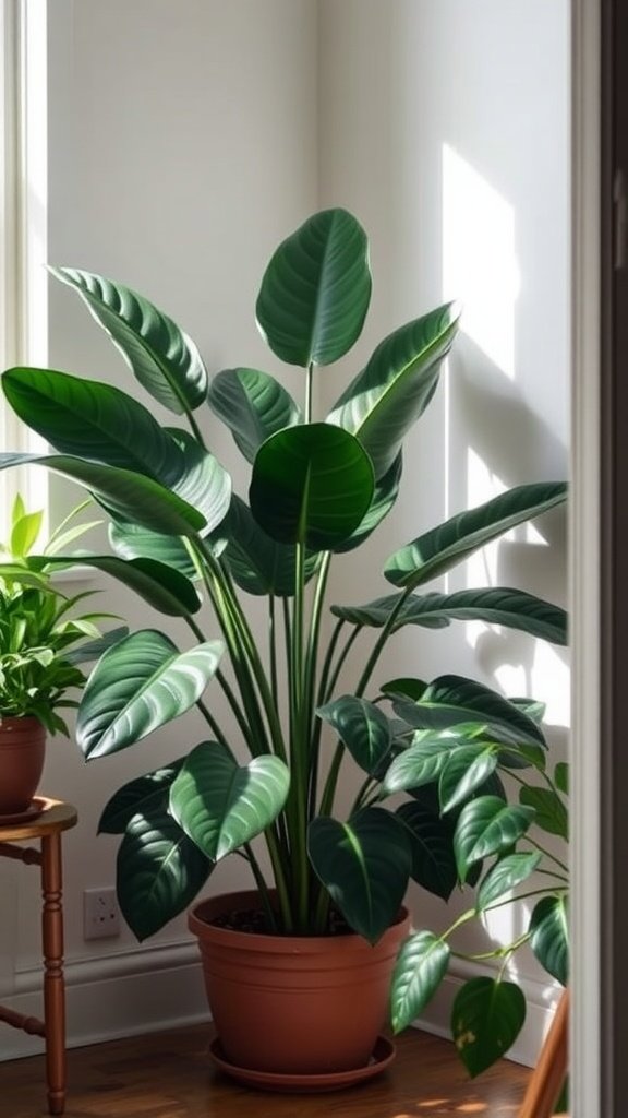 A lush Cast Iron Plant in a pot, adding greenery to a well-lit room.
